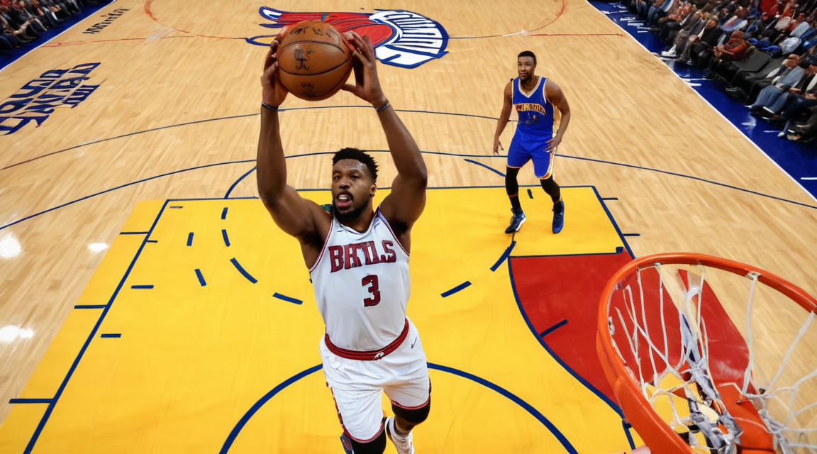 NBA常规赛加时赛阶段球员上篮瞬间